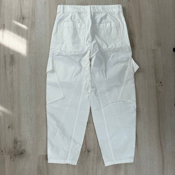 NWT Madewell The Barrel Leg Utility Pant in Garment Dyed Twill White NU693 Sz 2 - Picture 5 of 10
